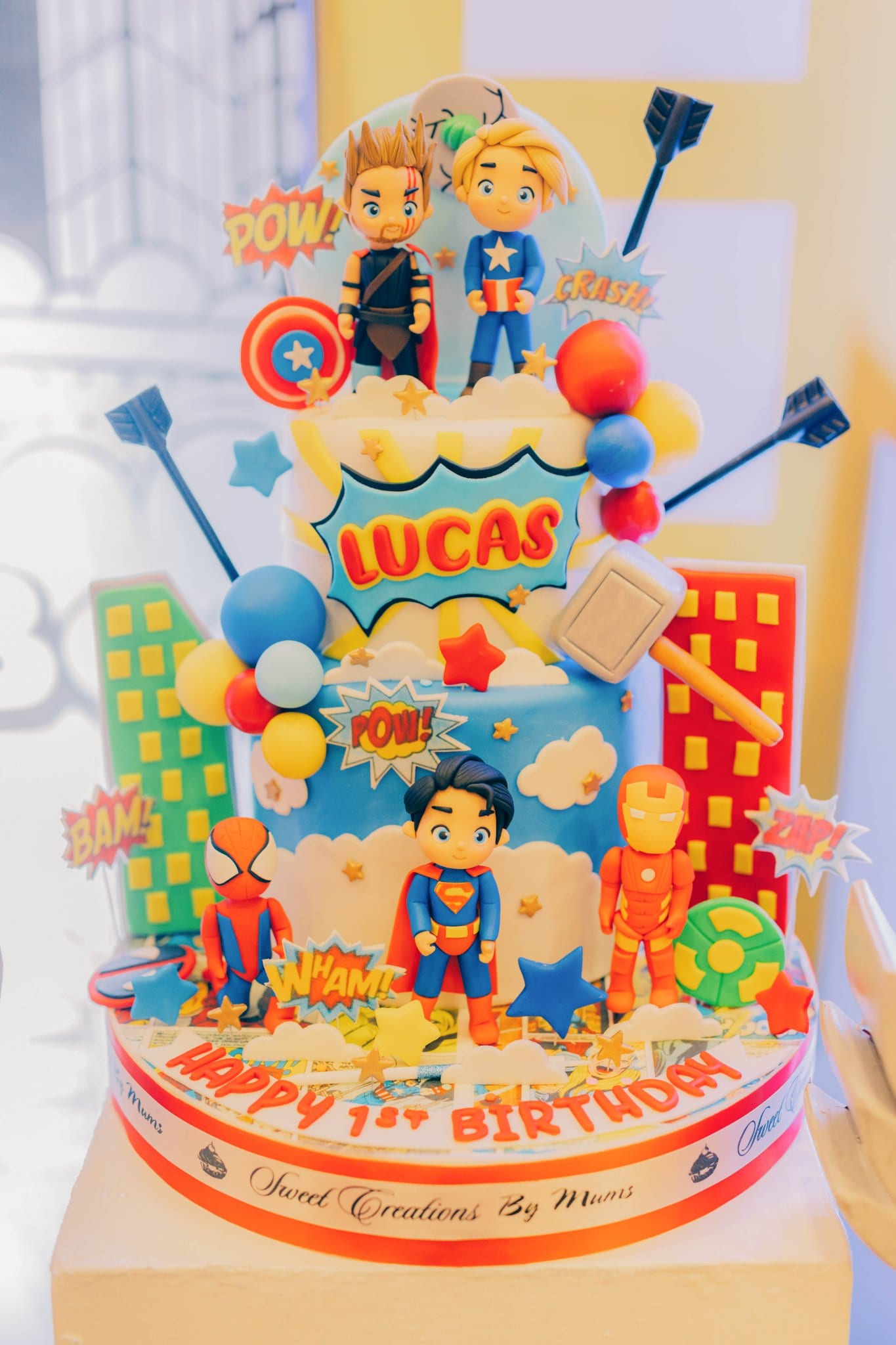 Marvel-themed birthday cake