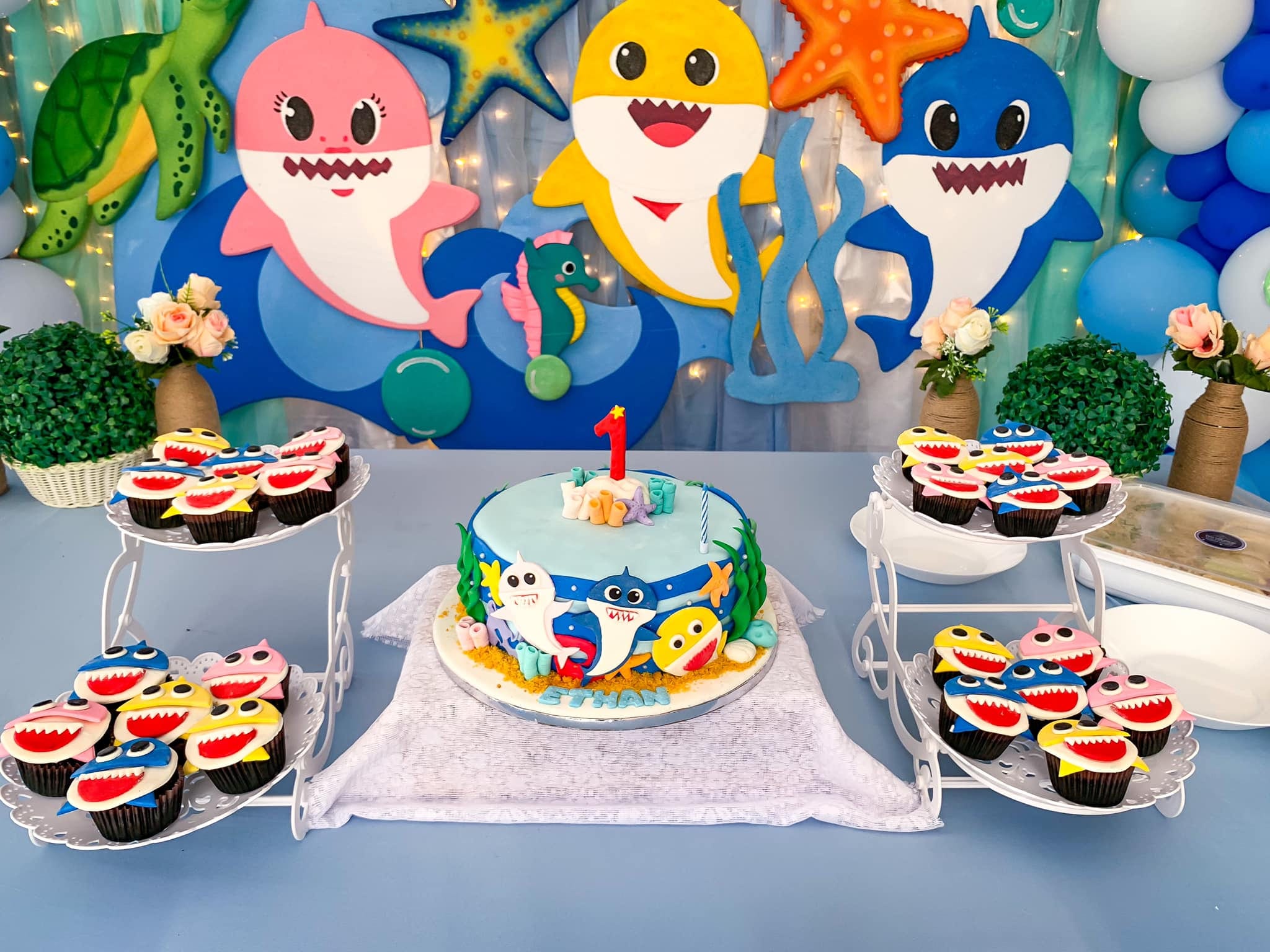 Baby Shark-themed birthday party