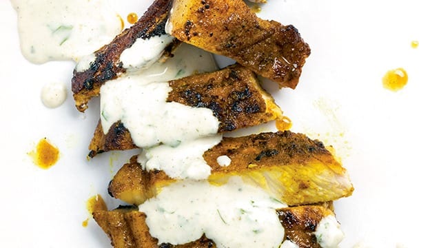 turmeric pork chops with yogurt mayo sauce