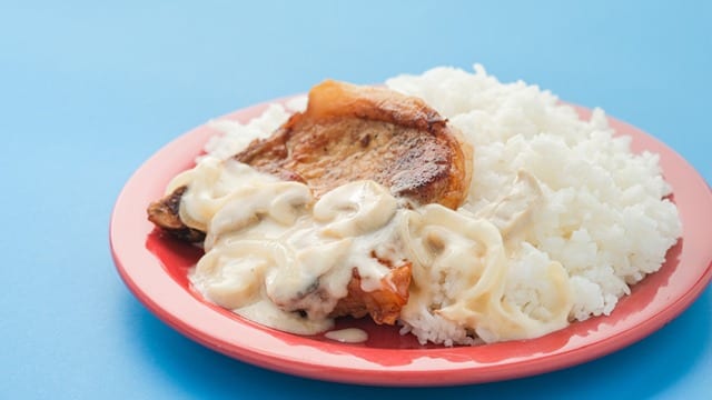 pork chop with creamy mushrooms