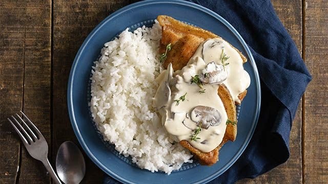 pork chops with mushroom alfredo sauce