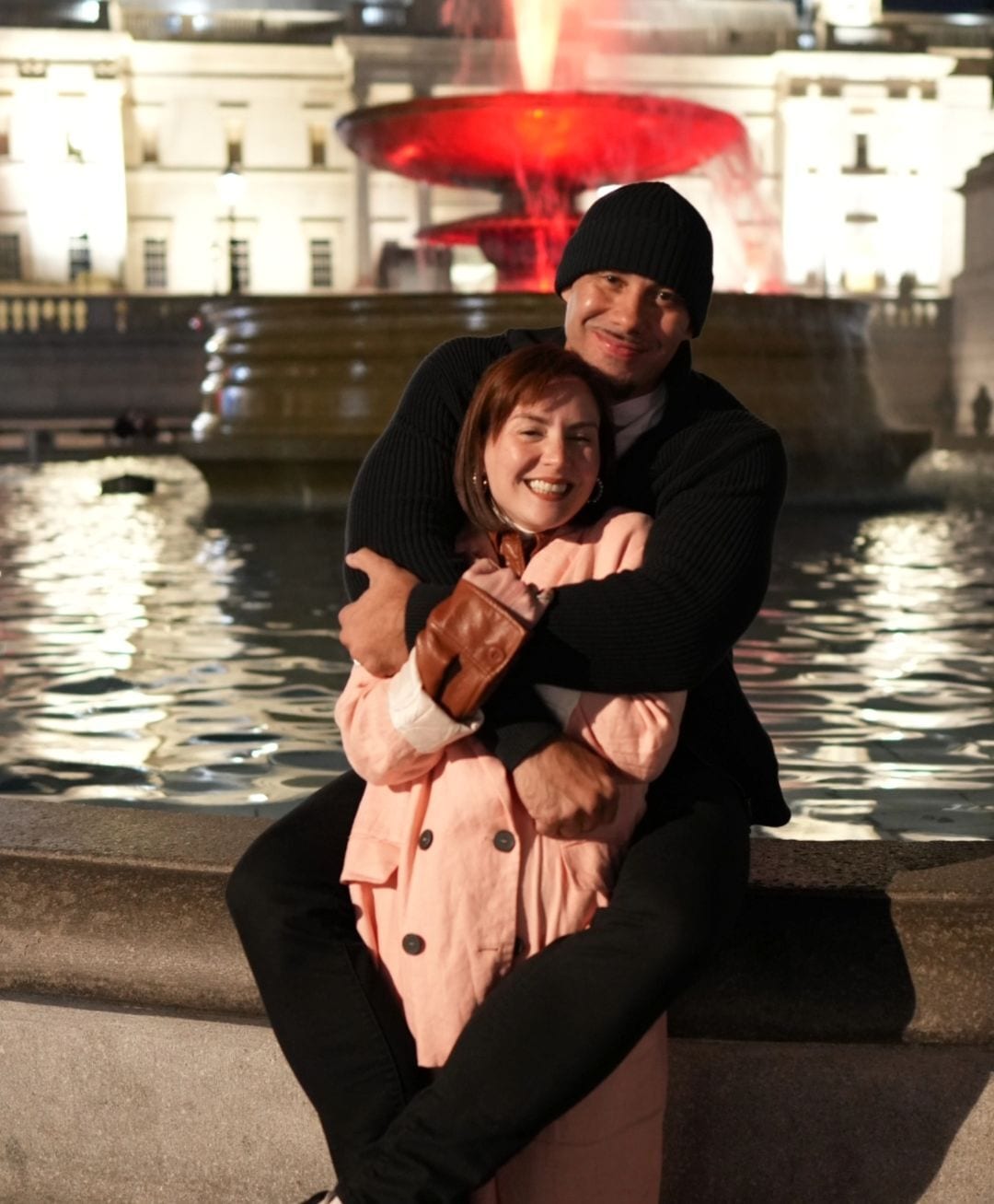 Chesca and Doug Kramer visited Traflagar Square.