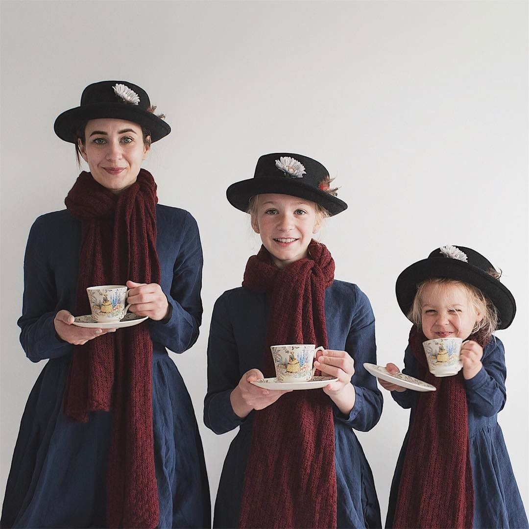 Matching photo pose for mommy and kids