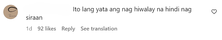 Netizen's comment on Pancho Magno's post.