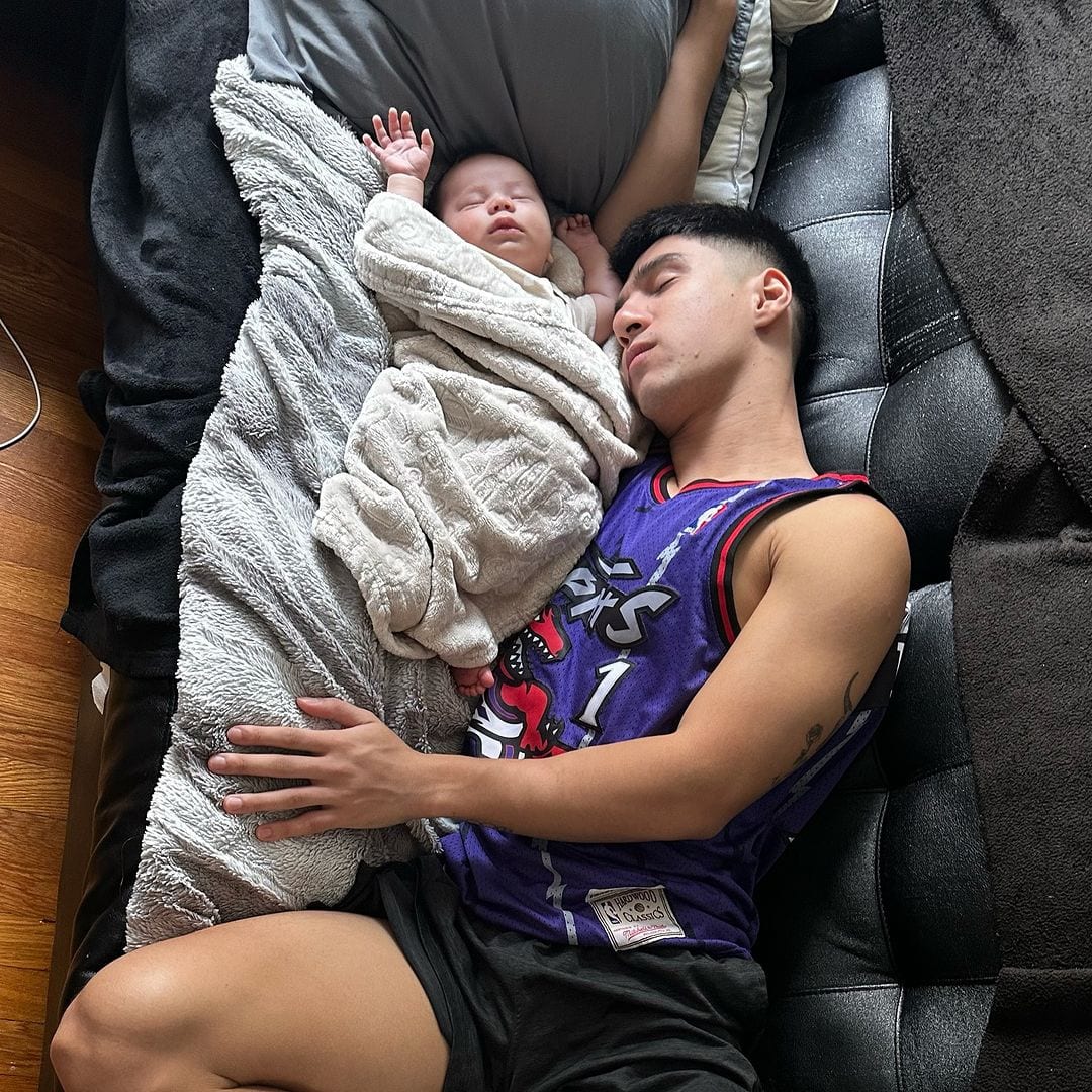 Actor and first-time dad Albie Casiño with his son Roman Andrew.