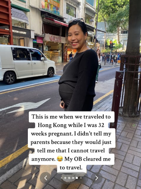 traveling pregnant woman