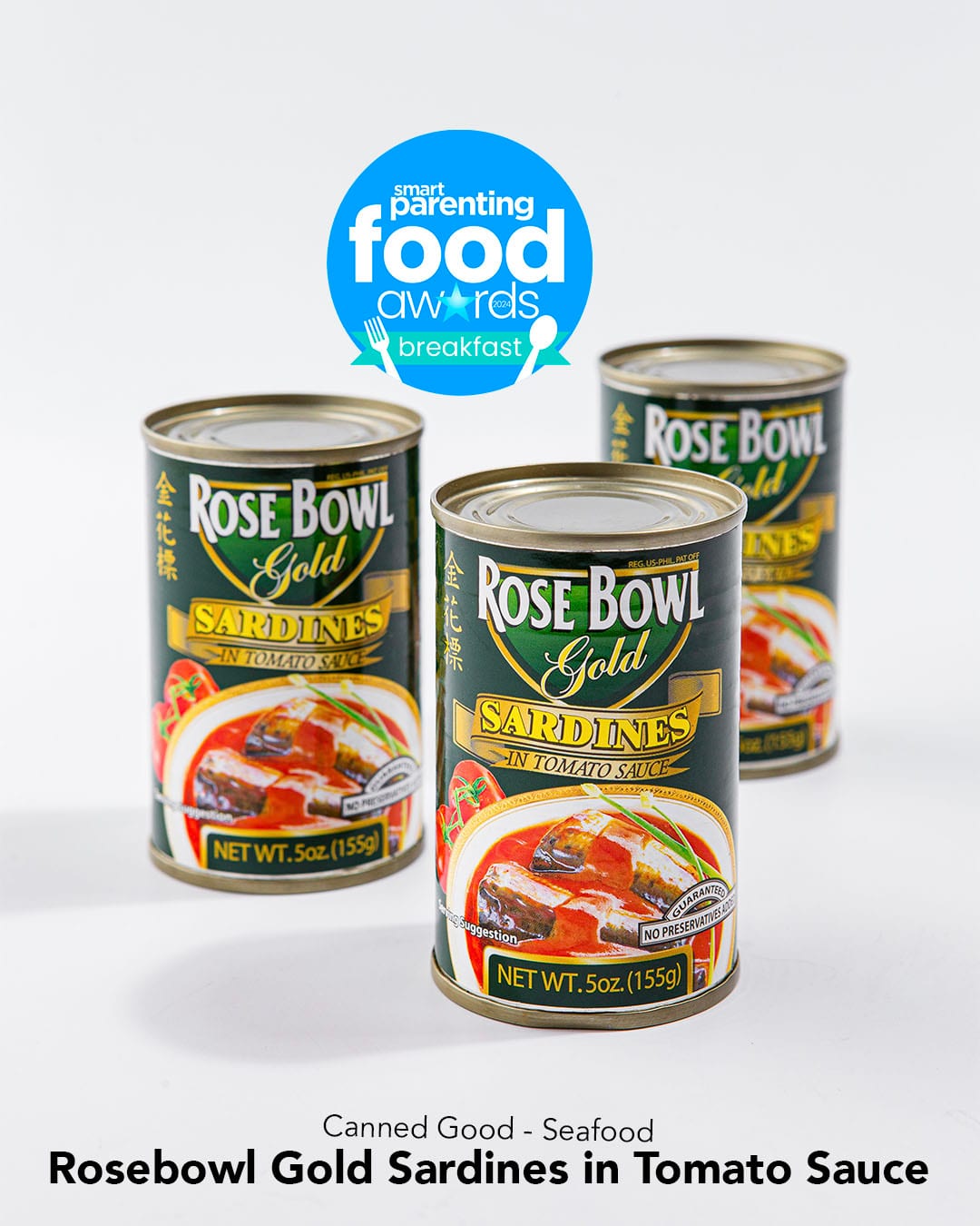 Smart Parenting Food Awards 2024 Breakfast Category Winner: Rosebowl Gold Sardines in Tomato Sauce