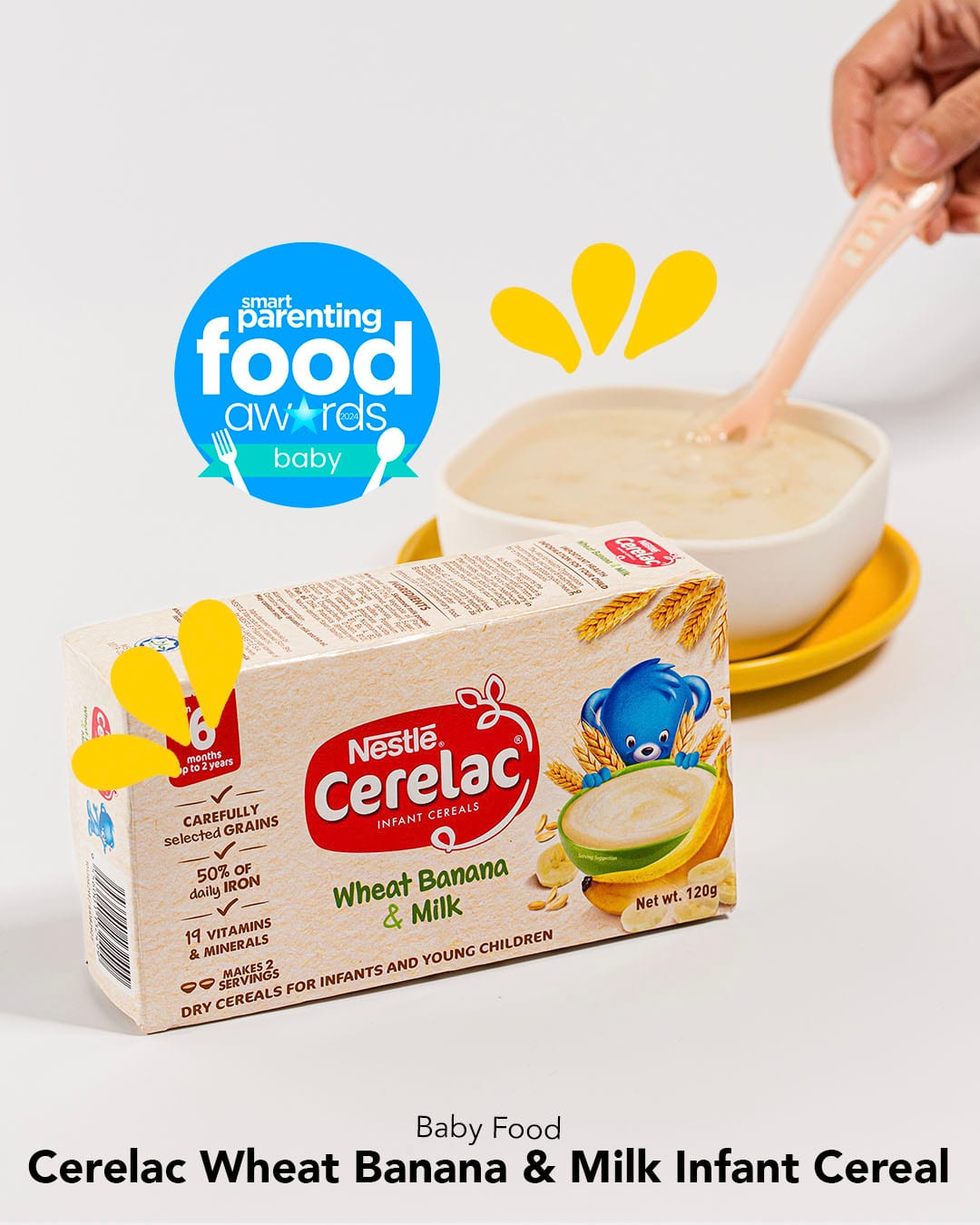 Smart Parenting Food Awards 2024 - Pregnancy & Breastfeeding Category Winner: Baby Food Cerelac Wheat Banana & Milk Infant Cereal