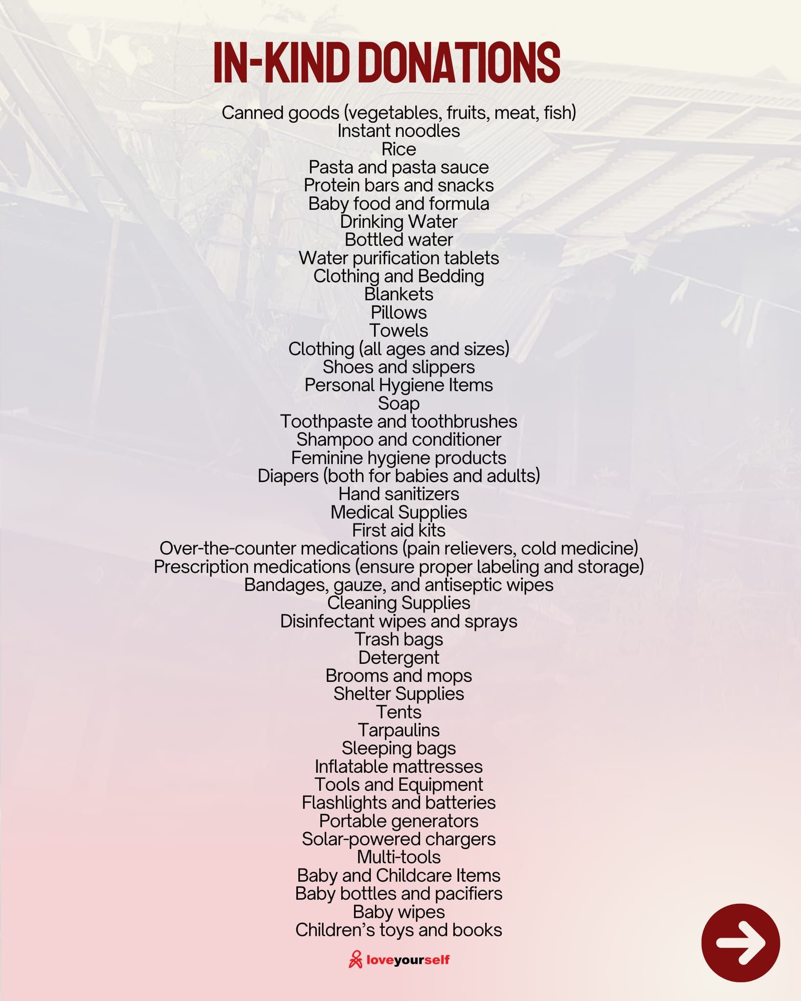 LoveYourself Inc donation drive