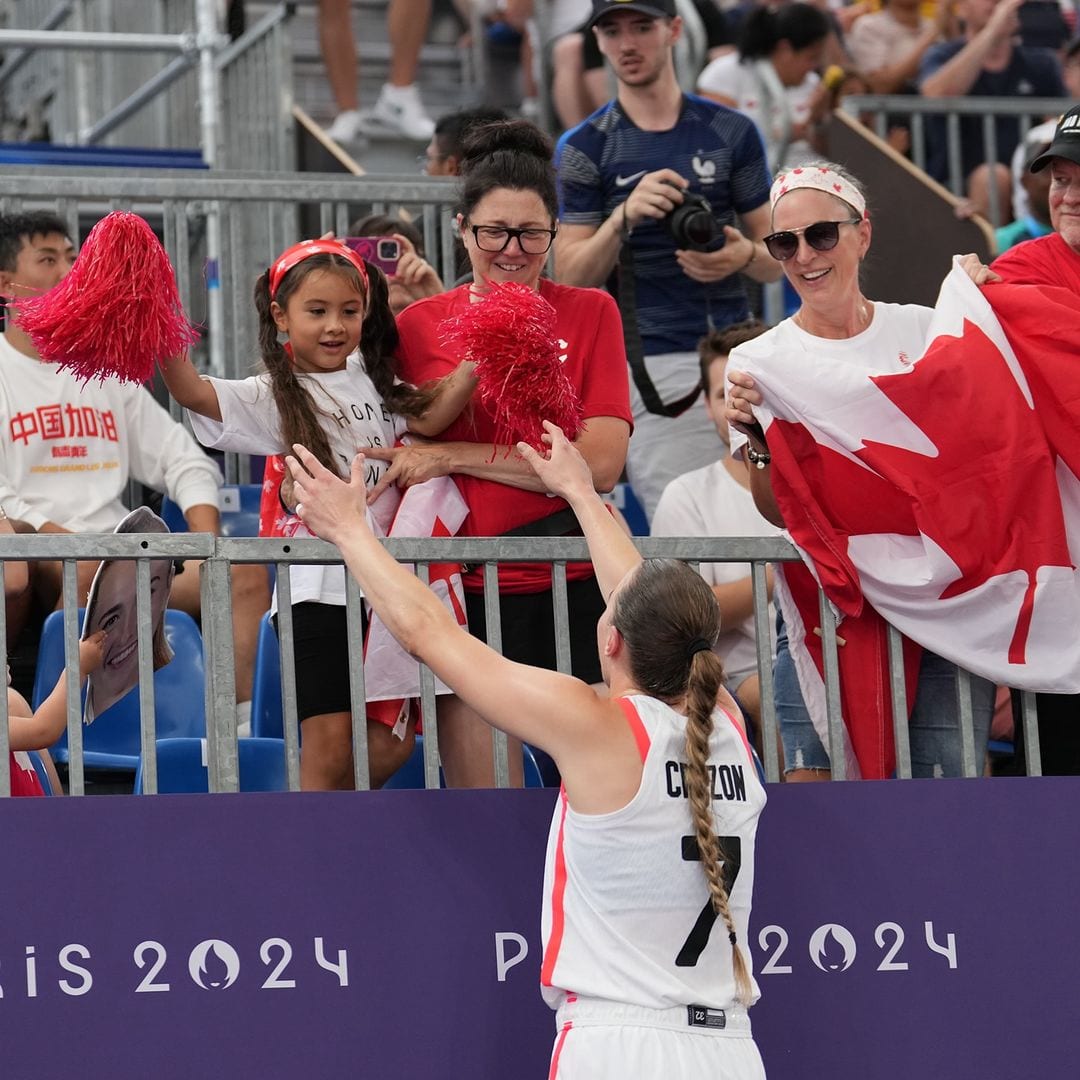 Olympian basketball star Paige Crozon and her daughter Poppy.