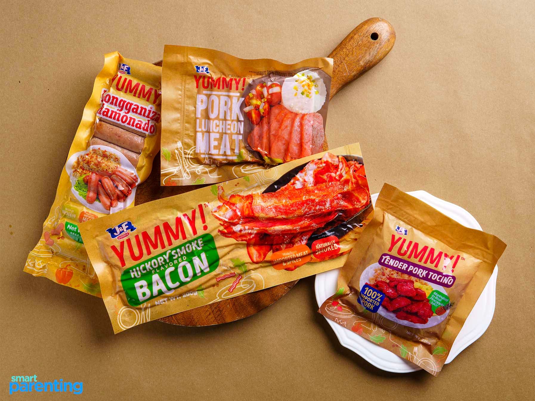 Yummy tocino, longanisa, luncheon meat, and bacon