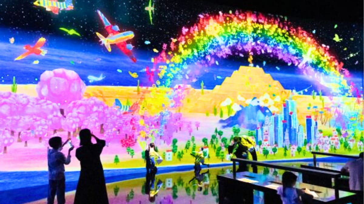 Inside the Art Science Museum in Singapore