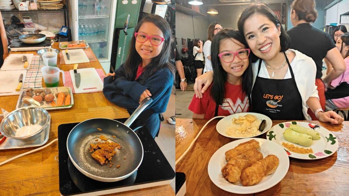 Mother and daughter try cooking classes