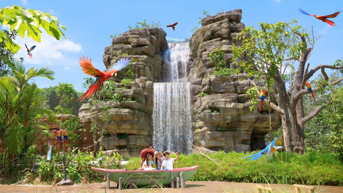 Family at bird sanctuary
