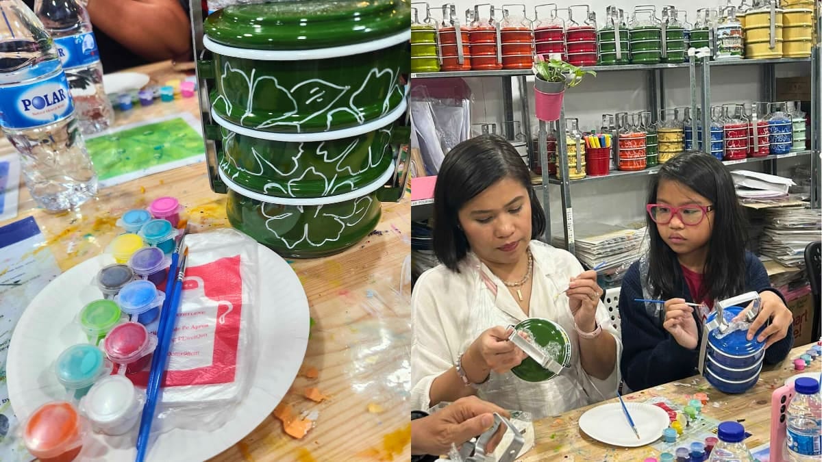 Mom and daughter paint tingkats