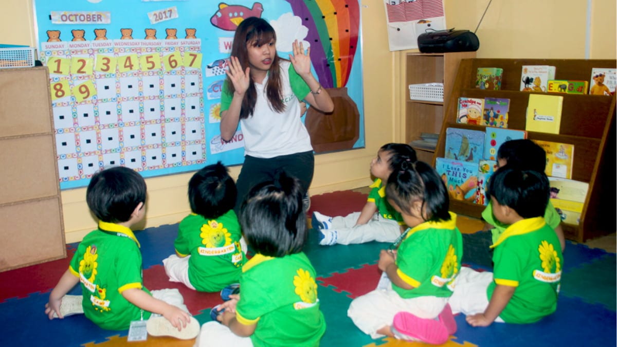 Preschoolers in class