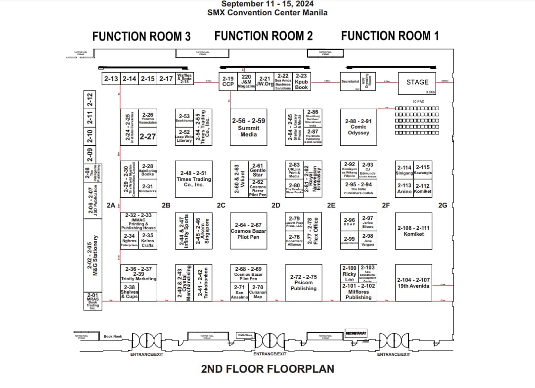 Manila International Book Fair second floor map