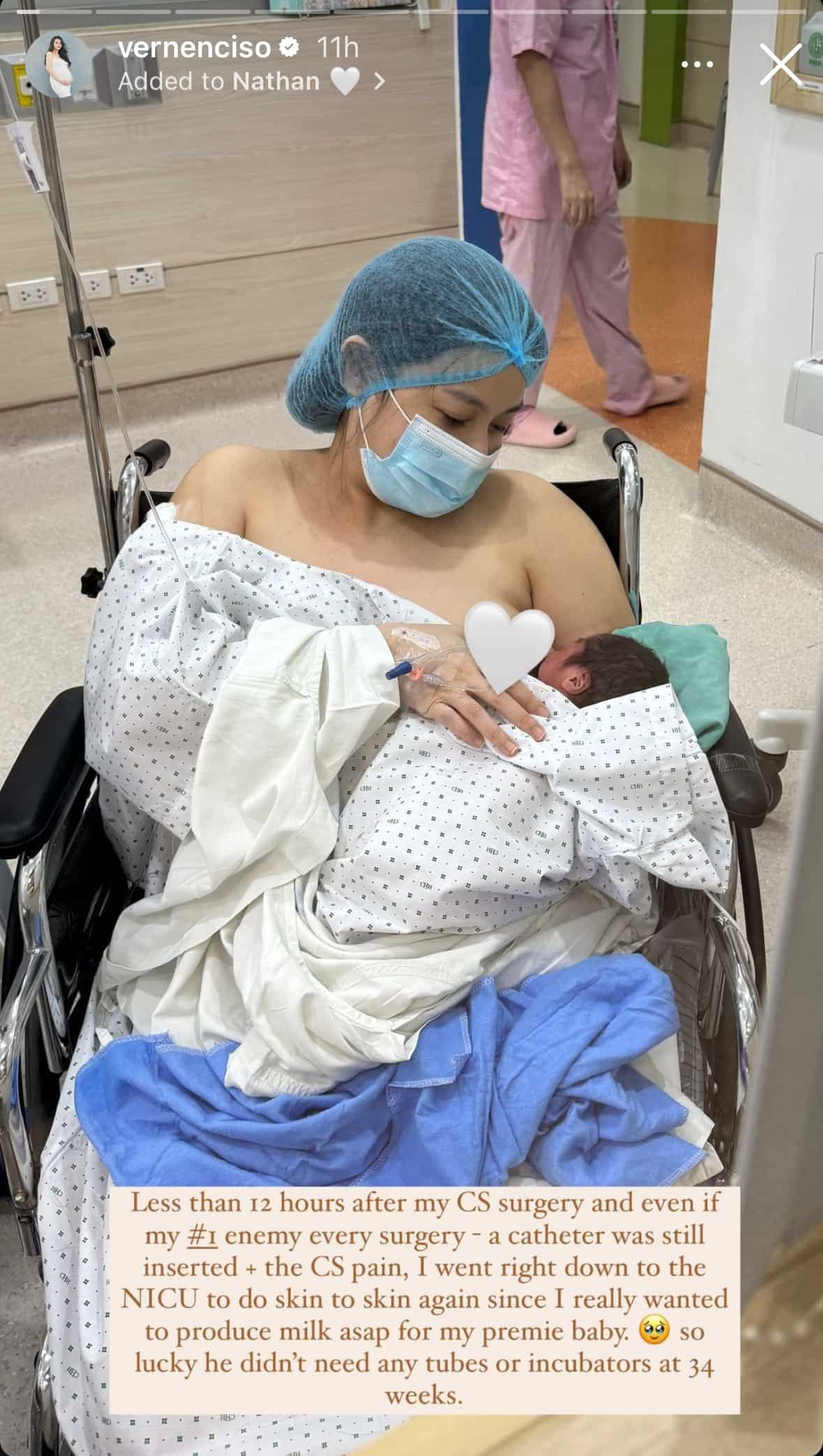 Vern's first Instagram story of her son, Nathan