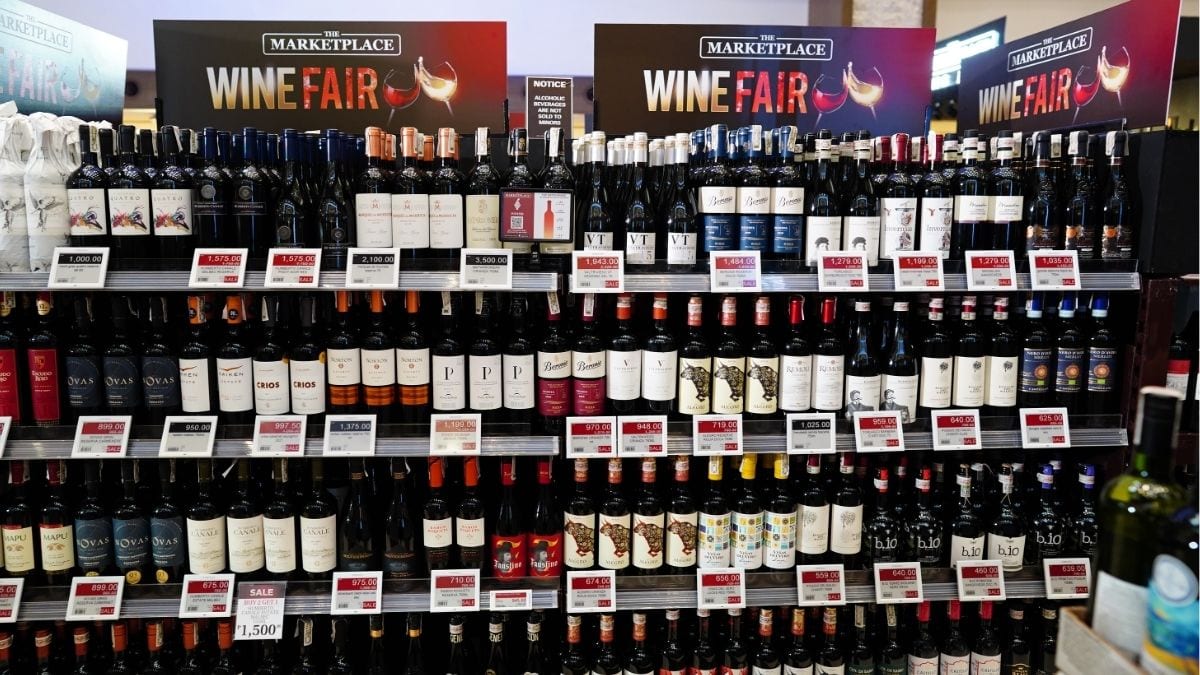 The Marketplace bottles of wine
