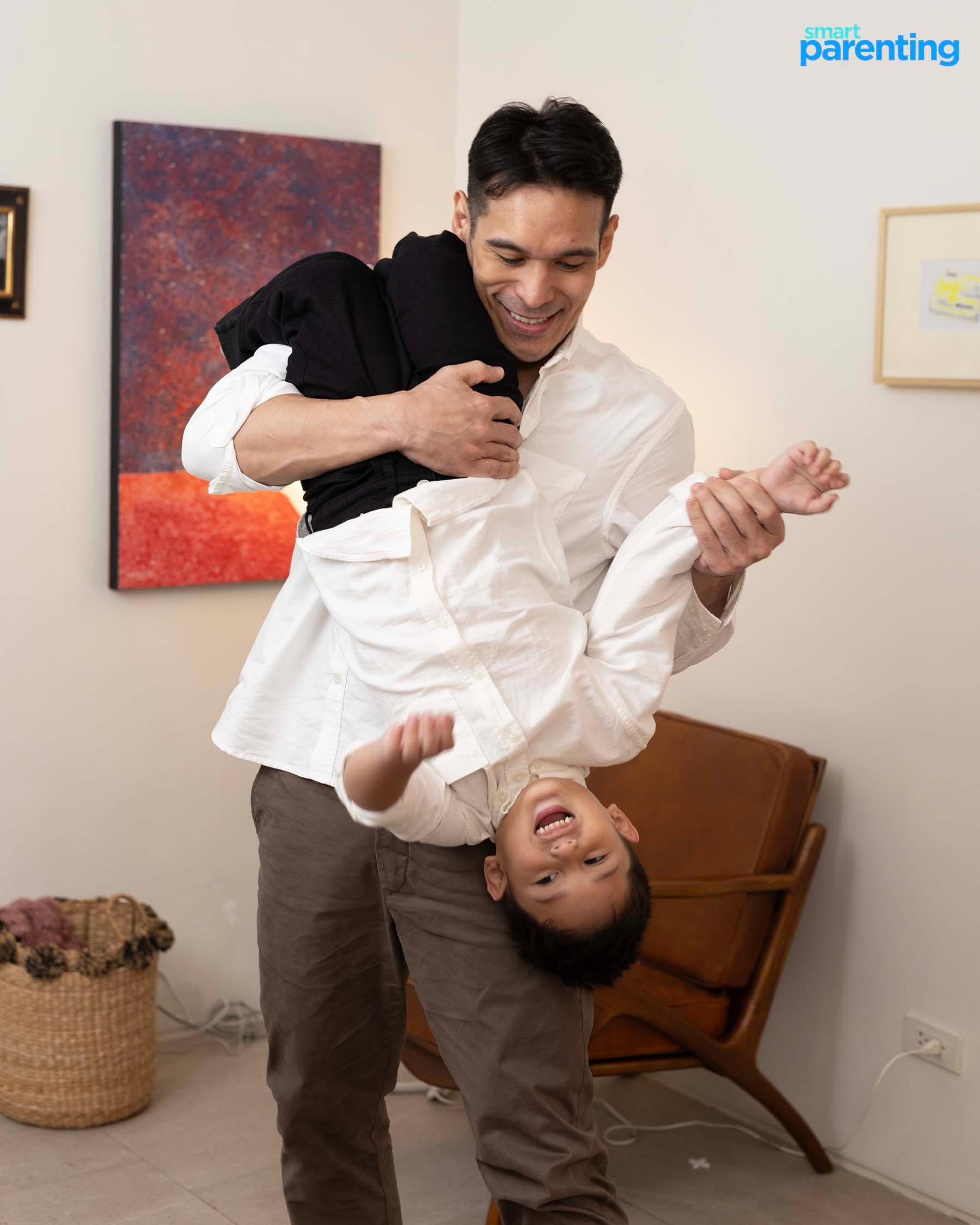 Father playing with son