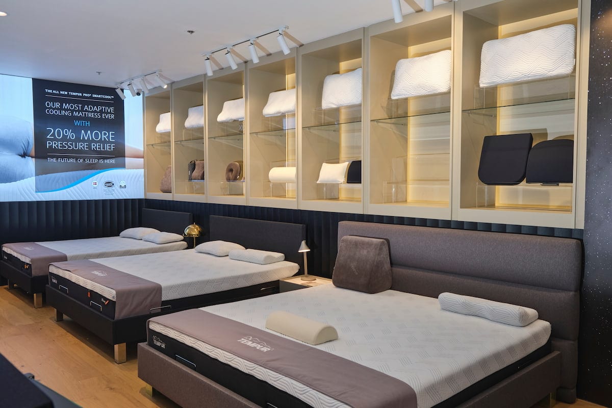 Showroom of mattresses