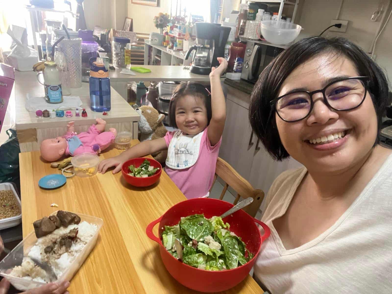 Anika and Krisette during mealtime