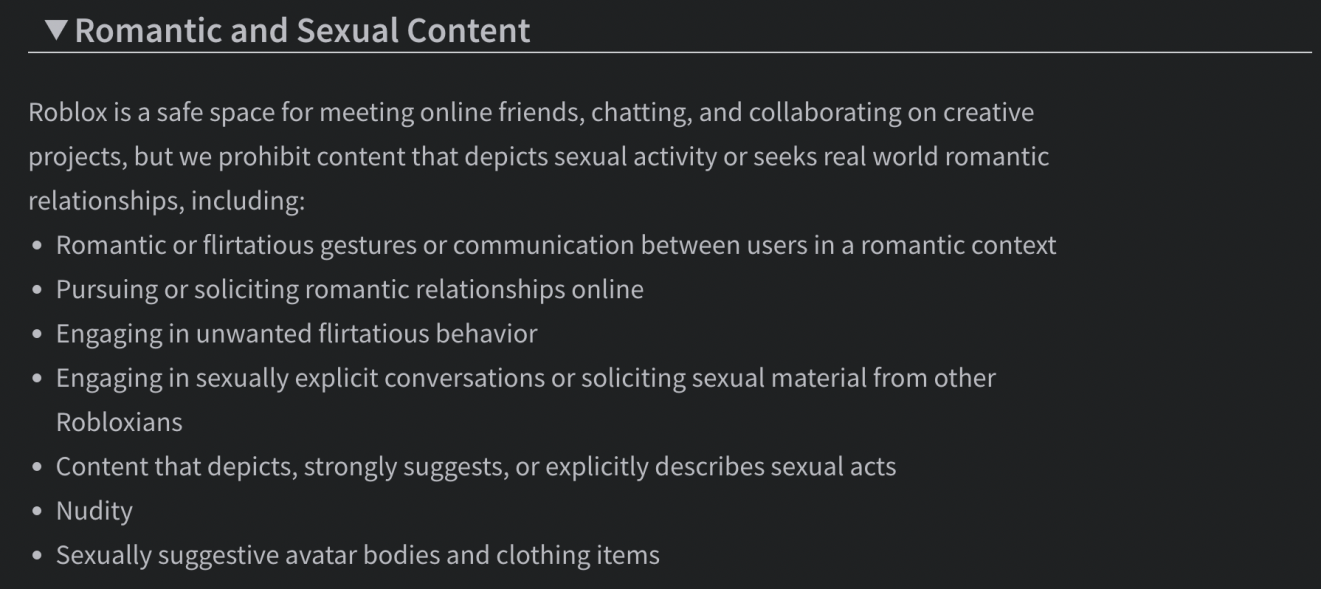 Roblox Community Standards