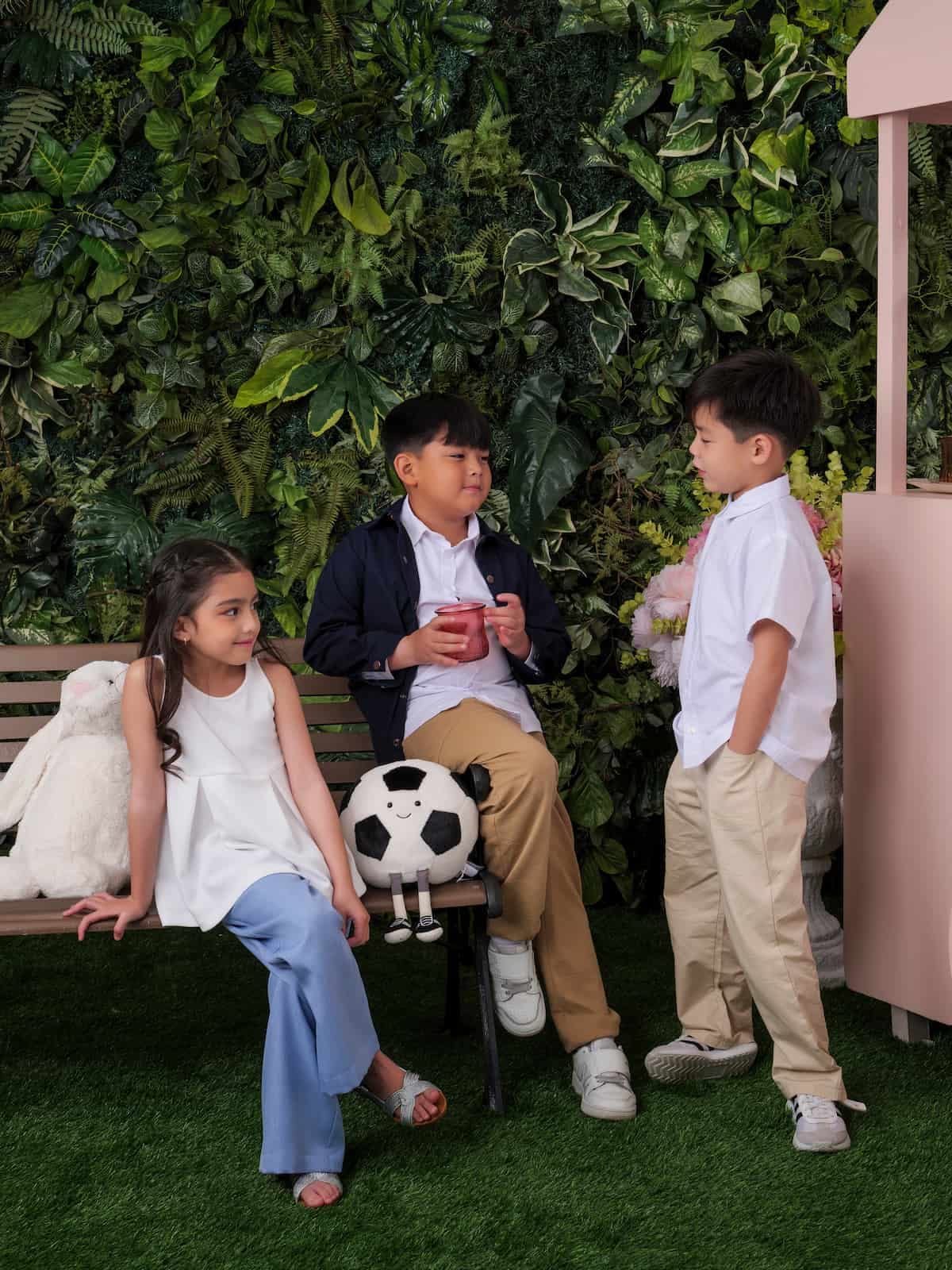Boys and girl in dressed up for holidays