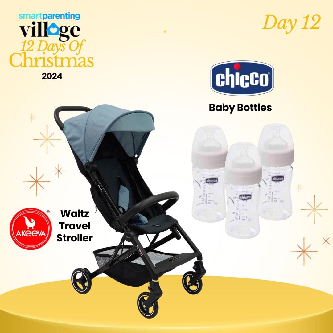 Day 12: December 25: Waltz Travel Stroller by Akeeva and Chicco baby bottles