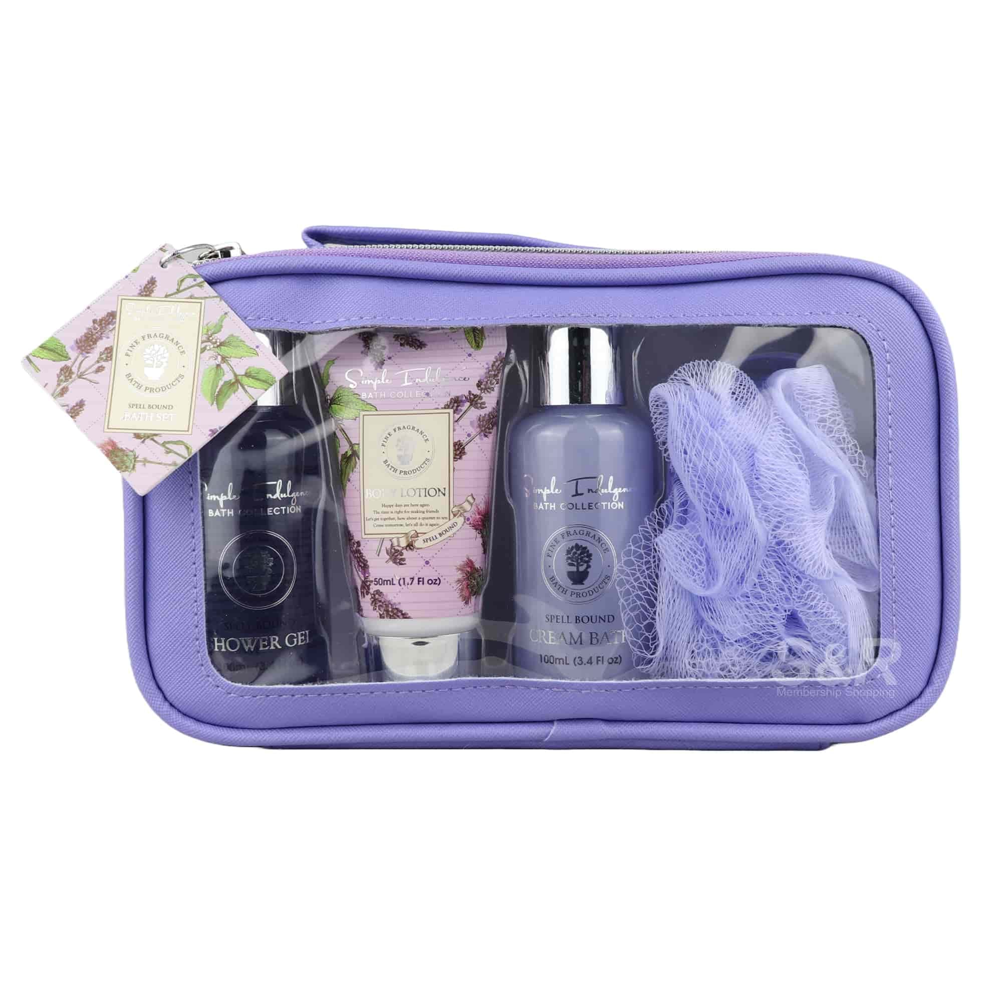 Simple Indulgence Bath Collection Clear Window Pouch