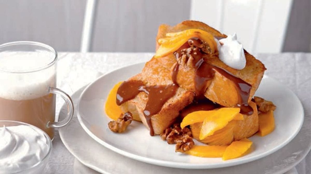 Mango Candied Walnut French Toast