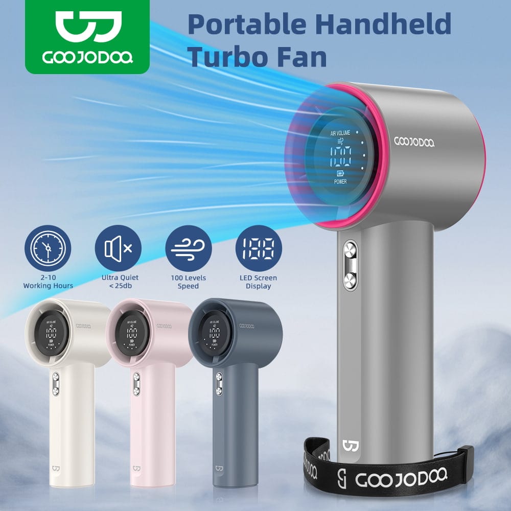 Goojodoq handheld rechargeable fan