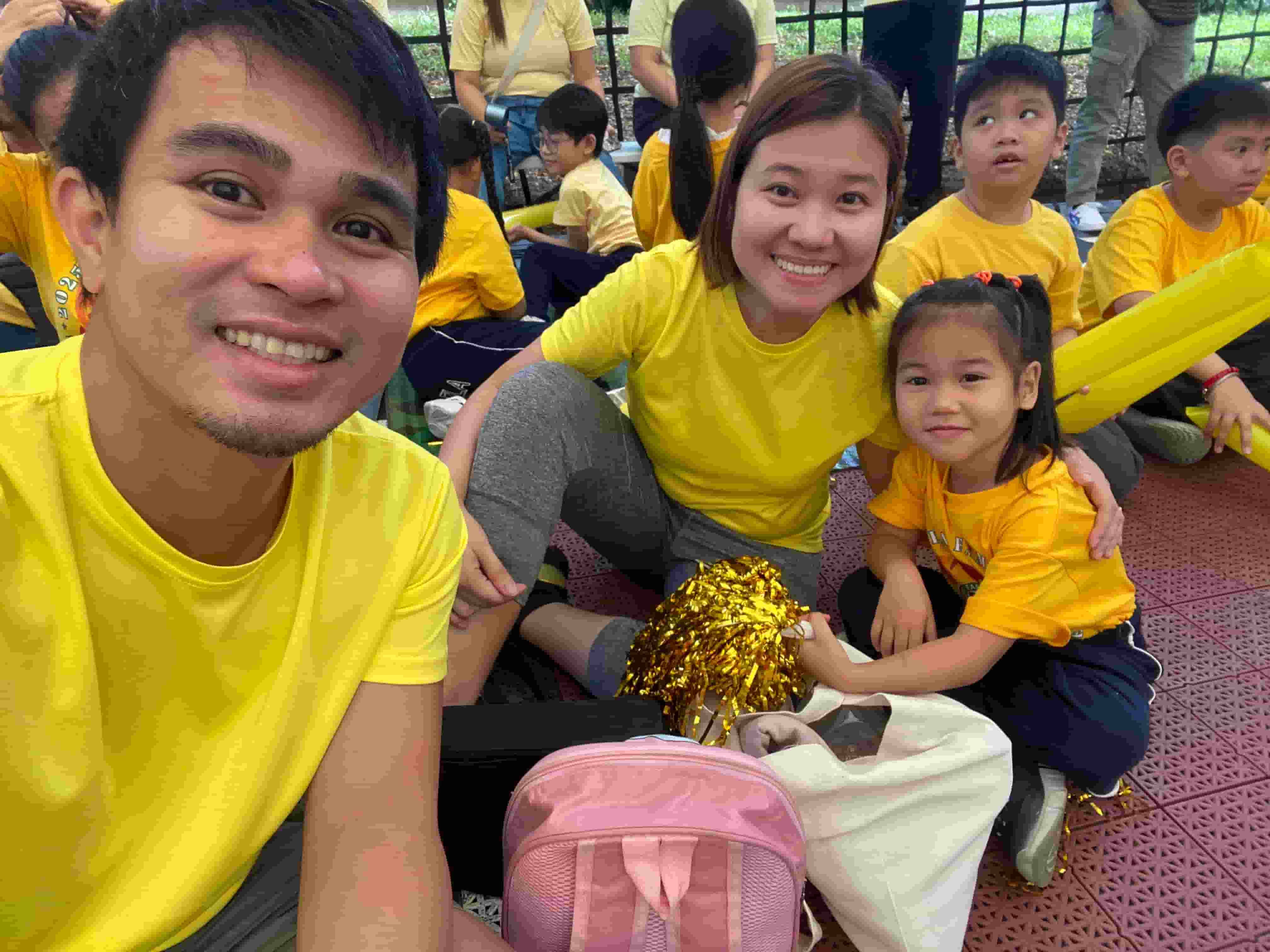 Dennis and Joy Cabilla with their child, enjoying family day
