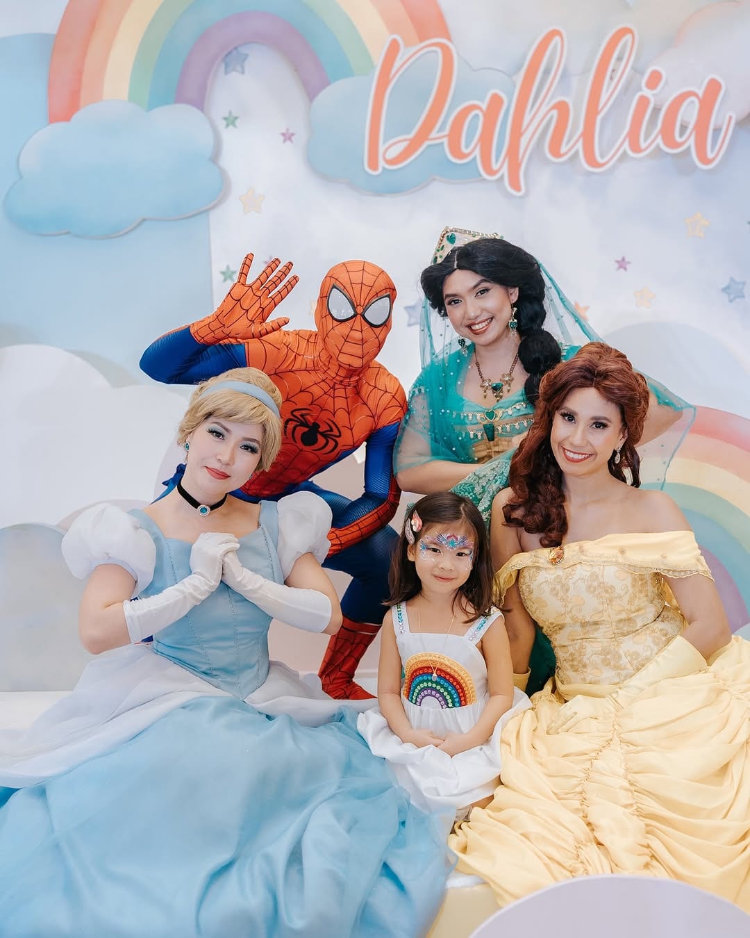 Dahlia's fifth birthday rainbow-themed celebration.