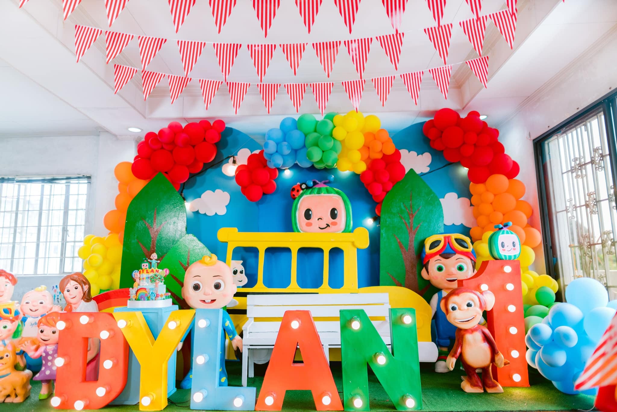 Cocomelon-themed birthday party.