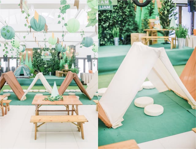 Camping-themed birthday