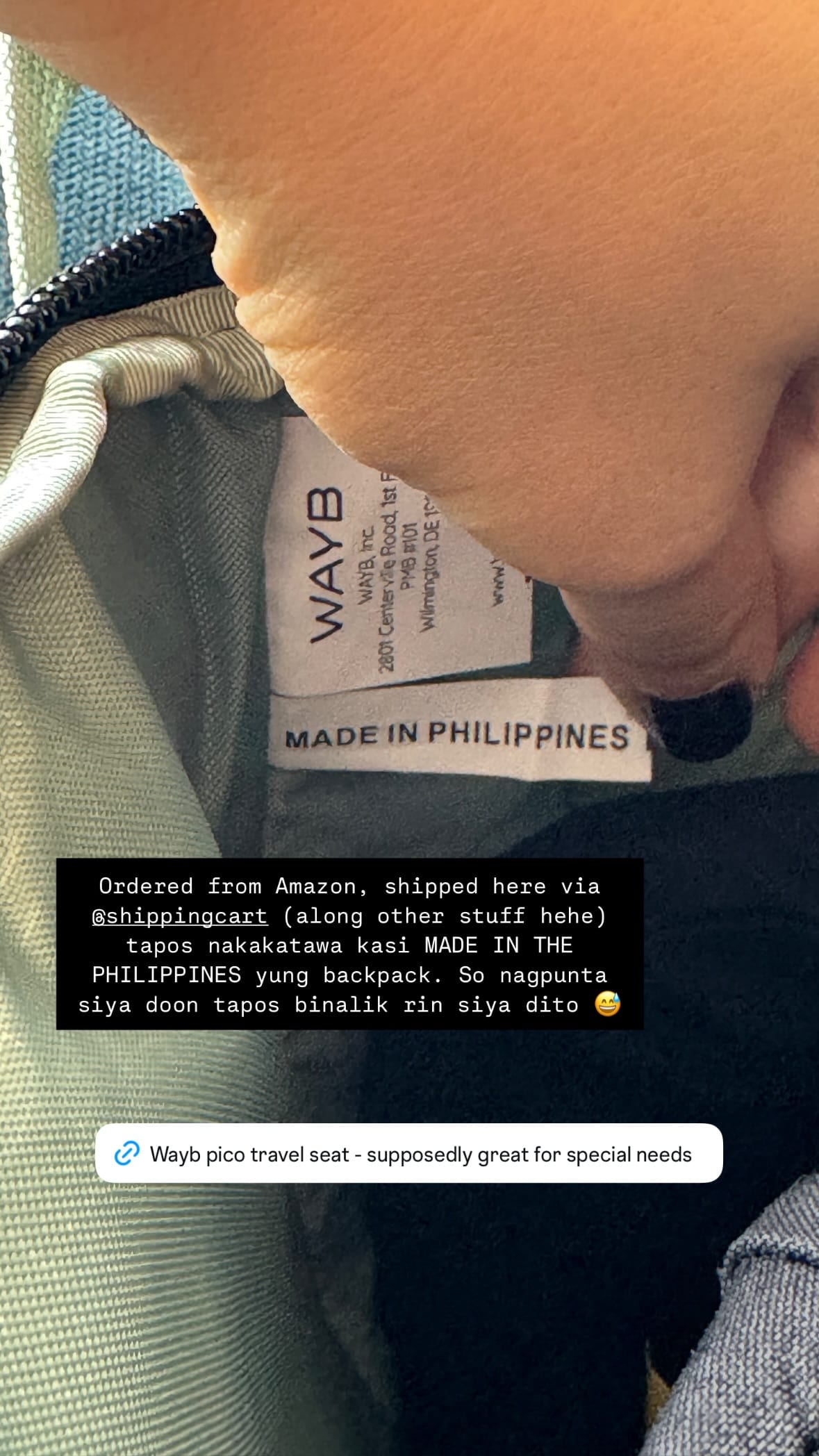 Saab Magalona shows newfound favorite travel item: Pico car seat.
