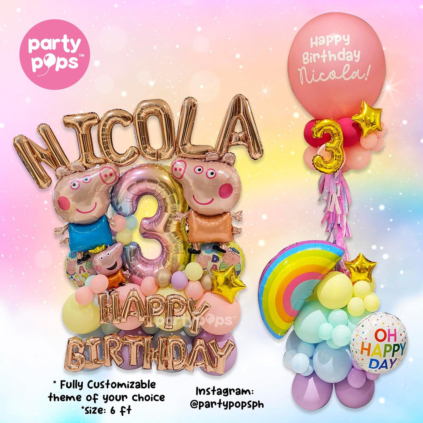 Peppa Pig balloons.