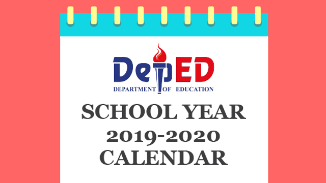 DepEd School Calendar for School Year 2019-2020