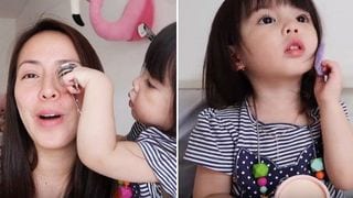 WATCH: Baby Olivia Doing Her Mom's Makeup is the Cutest!