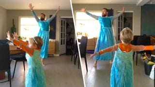 WATCH: Dad And Son Adorably Dance To Frozen's Let It Go In Matching Dresses