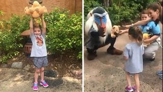 LOOK: The Lion King's Rafiki Helps With Family's Gender Reveal at Disney Park