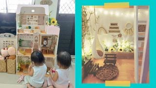 LOOK! This Mom Built A Doll House Mansion From Recycled Materials
