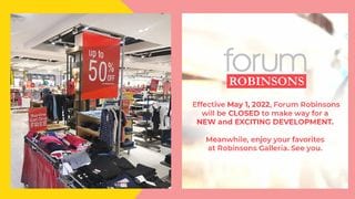 Closing Sale! Forum Robinsons' Department Store Finds Are Up To 80% Off